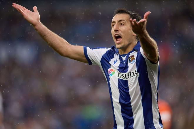 Mikel Oyarzabal, en un partido de la Real Sociedad (Foto: LaLiga).