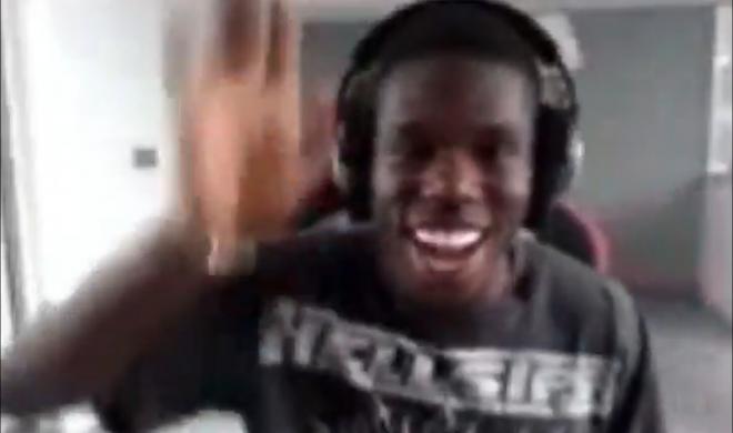 Thierno Barry, en su stream en directo.
