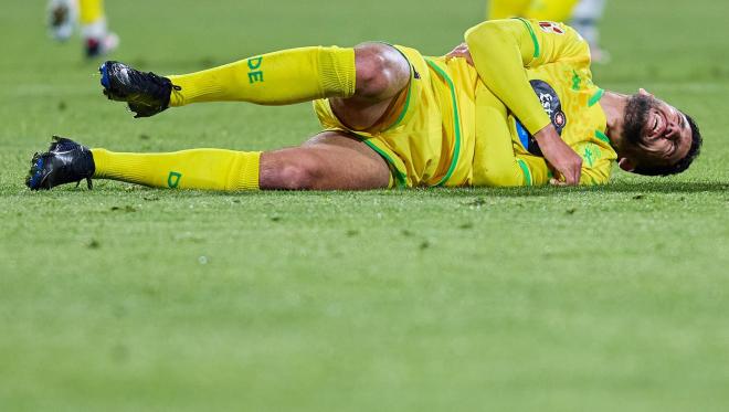Zakaria Eddahchouri se duele con el Deportivo (Foto: LALIGA).
