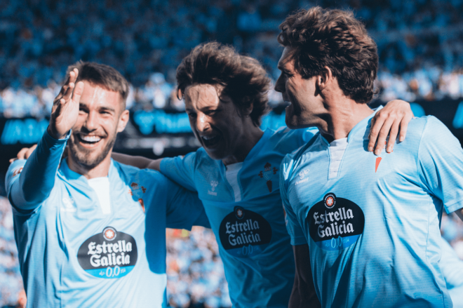 Celebración del gol de Marcos Alonso (Foto: RC Celta).