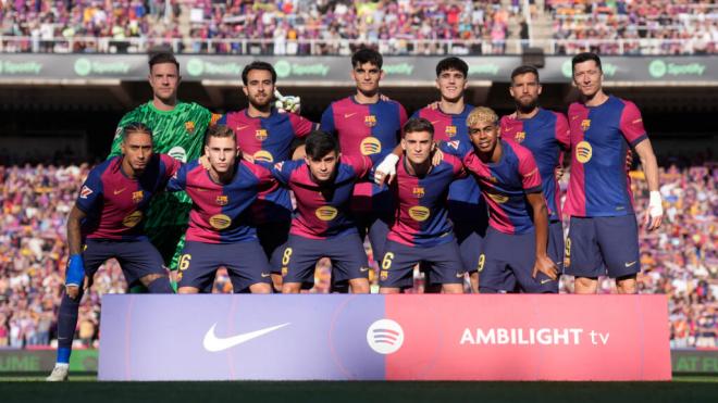 La alineación del Barcelona ante el Villarreal (EFE)