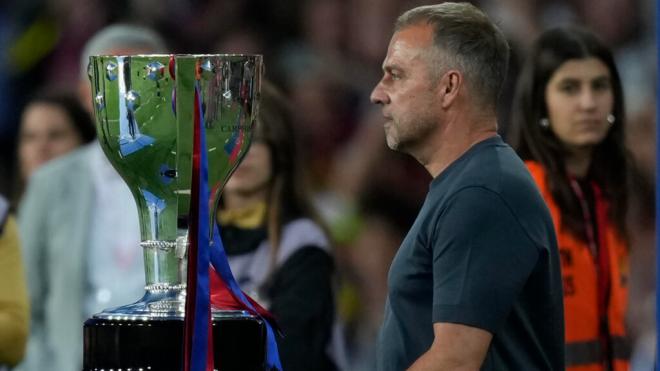 Hansi Flick en la celebración del Barcelona (EFE)