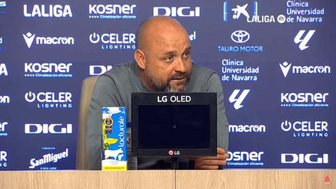 Manolo González, en rueda de prensa tras el Osasuna-Espanyol.