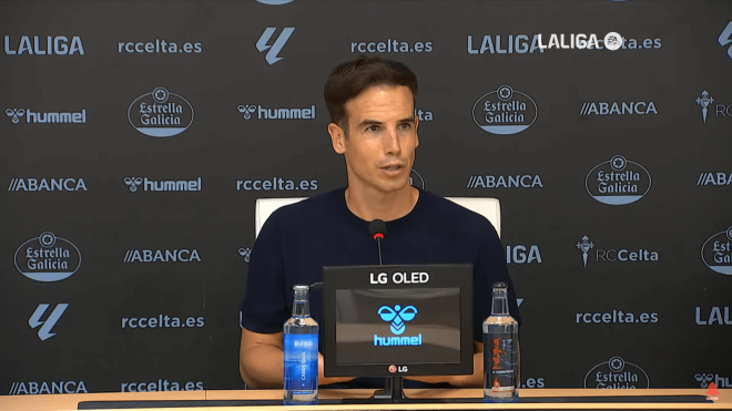 Íñigo Pérez, en rueda de prensa tras el Celta-Rayo.