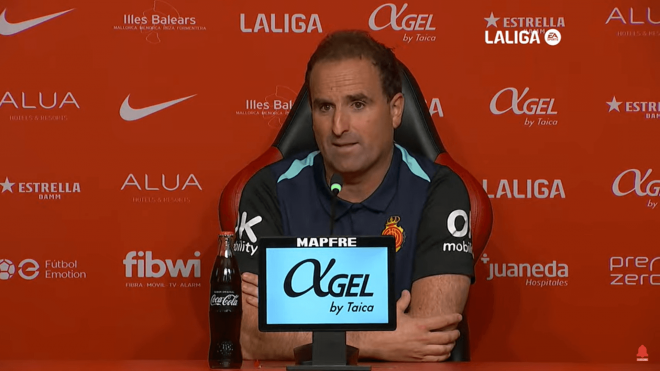 Jagoba Arrasate, en rueda de prensa tras el Mallorca-Getafe.