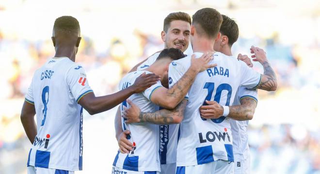 Los jugadores del Leganés celebran el gol de Dani Raba (FOTO: Cordón Press).