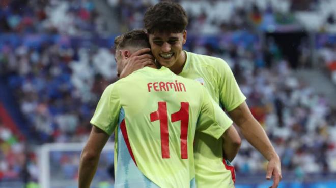 Fermín López y Pau Cubarsí en los Juegos Olímpicos 2024 (Foto: EFE)