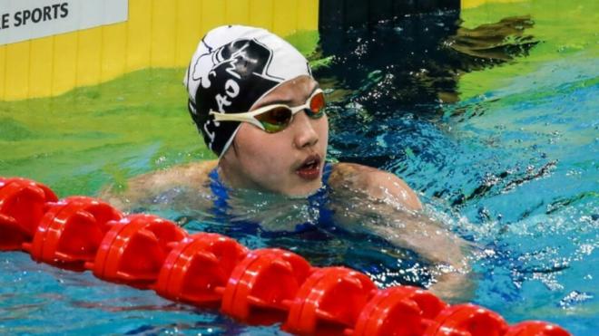 Yu Zidi, en una competición de natación (Redes sociales)