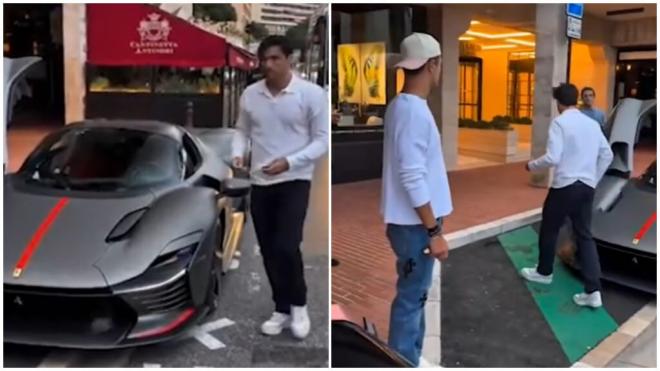 Carlos Sainz, con su Ferrari Daytona en las calles de Mónaco