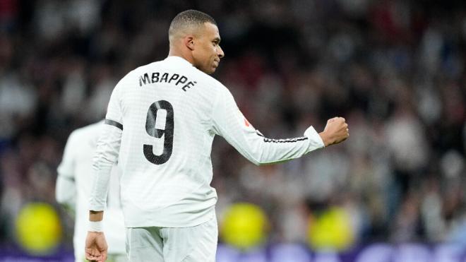 Kylian Mbappé celebrando un gol con el Real Madrid (Fuente: Cordon Press)