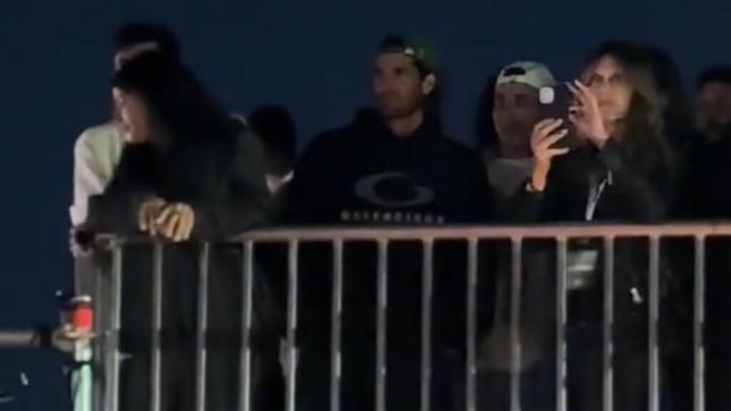 Rodrigo De Paul y Julián Álvarez, en el concierto de Tini (Redes sociales)