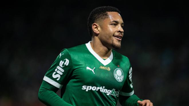 Vitor Roque durante un partido con Palmeiras (Fuente: Cordon Press).