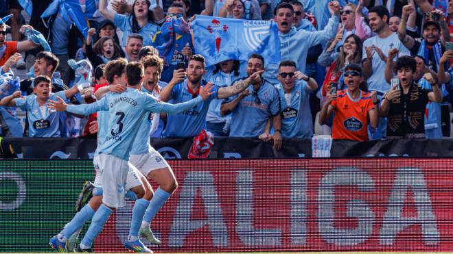 Los jugadores del Celta celebrando un gol en Balaídos (Foto: Cordon Press)
