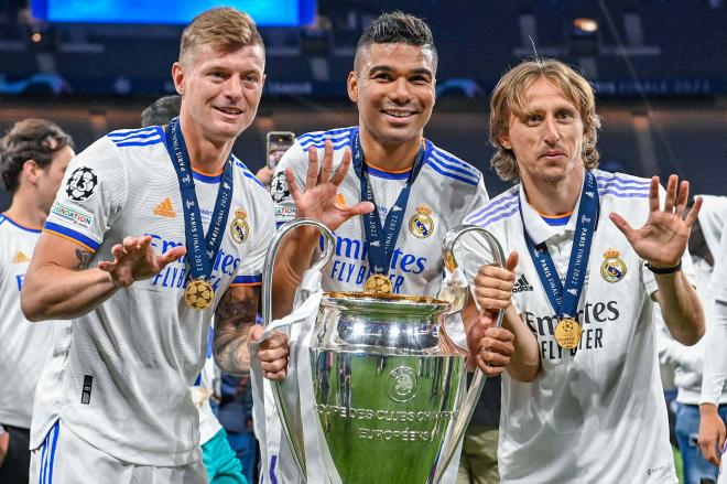 Kroos, Casemiro y Modric en la final de la Champions de 2022 (Foto: Cordon Press)
