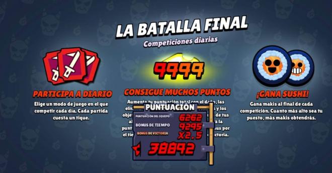 Las Competiciones Diarias en el evento sushi de Brawl Stars