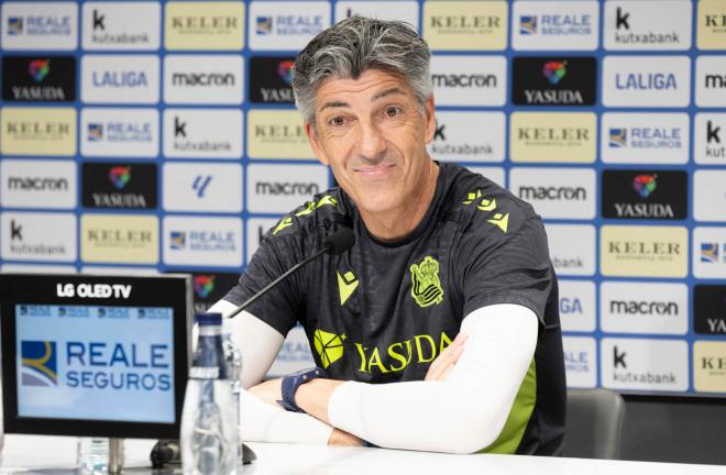 Imanol Alguacil, en rueda de prensa de la Real Sociedad (FOTO: EFE).
