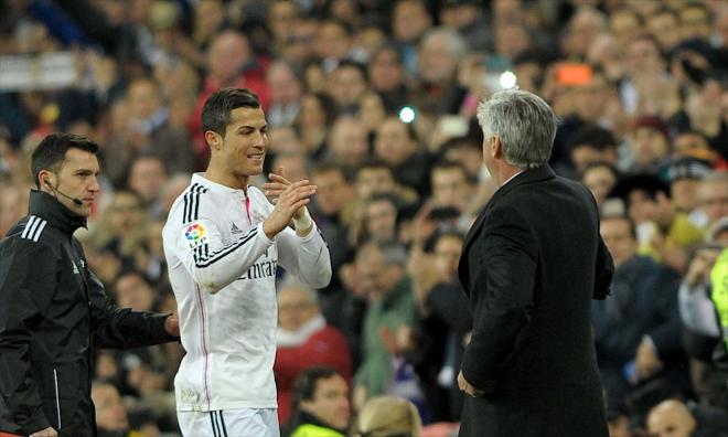 Cristiano Ronaldo y Carlo Ancelotti en la temporada 14/!5 (Foto: Cordon Press)
