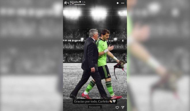 La despedida de Iker Casillas a Carlo Ancelotti (Foto: Instagram)