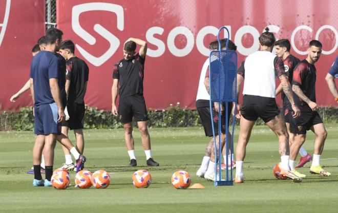 Kike Salas, en el entrenamiento de este viernes (Foto: Kiko Hurtado).