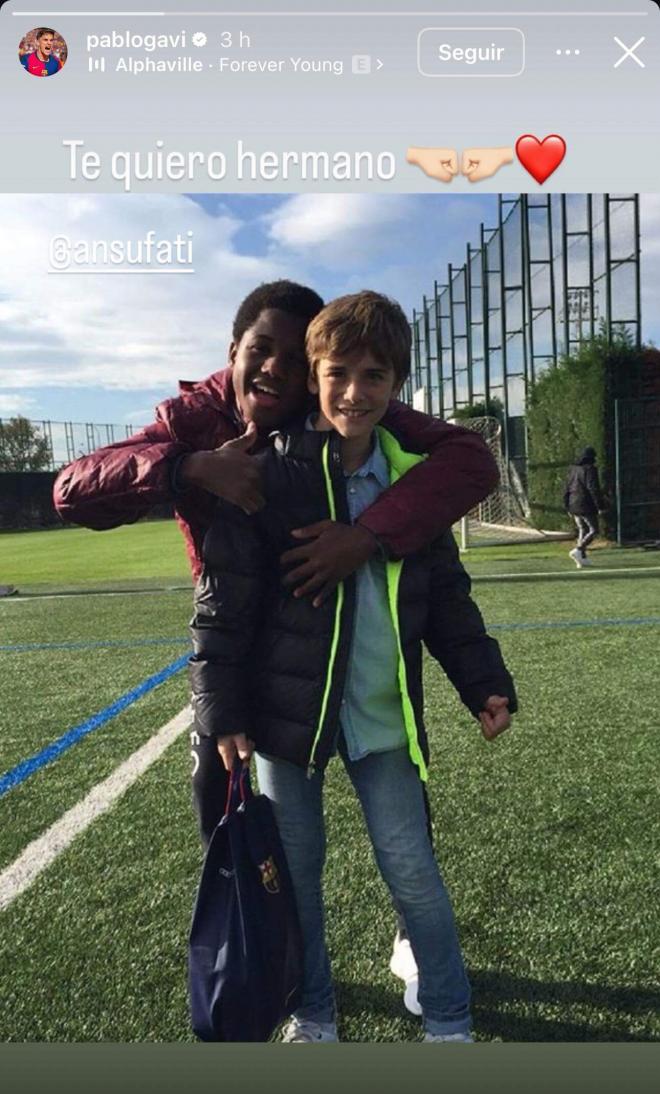 Historia de Pablo Gavi y Ansu Fati (Instagram)