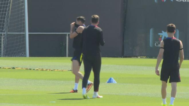 Lewandowski y Szczesny, en el entrenamiento (Foto: ElDesmarque)