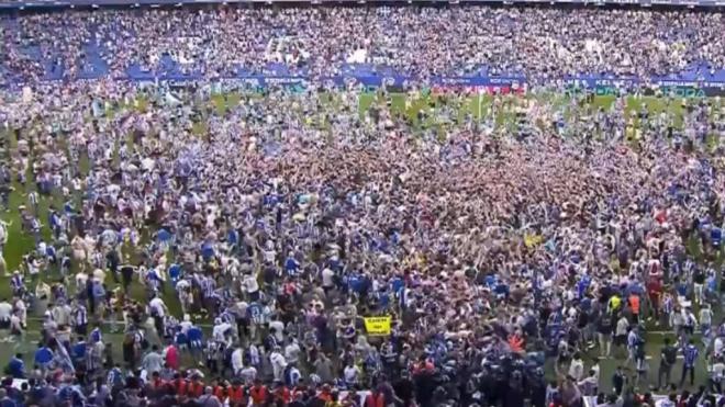 Invasión de campo en el RCDE Stadium (Redes sociales)