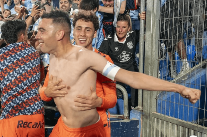 iago Aspas celebra el gol de la victoria en el Getafe-Celta (Foto: LaLiga).
