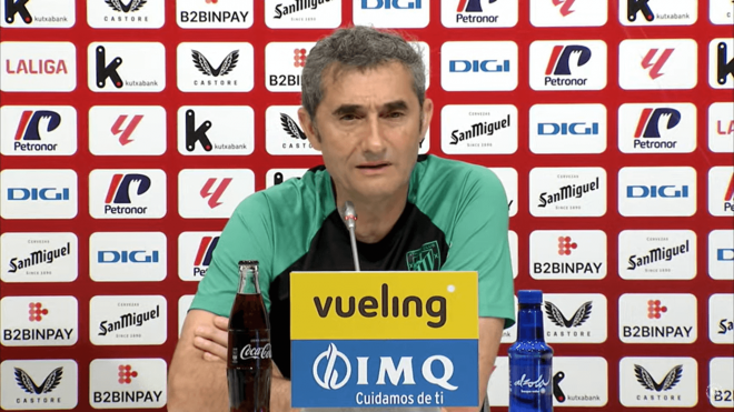 Ernesto Valverde, en rueda de prensa con el Athletic.