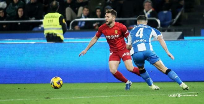 Celebración del gol de Mario Soriano en el Deportivo-Zaragoza (Foto: LALIGA).