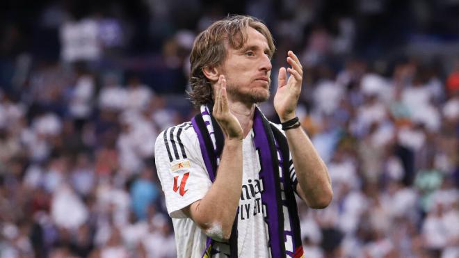 Luka Modric en su despedida del Santiago Bernabéu (Fuente: Cordon Press)