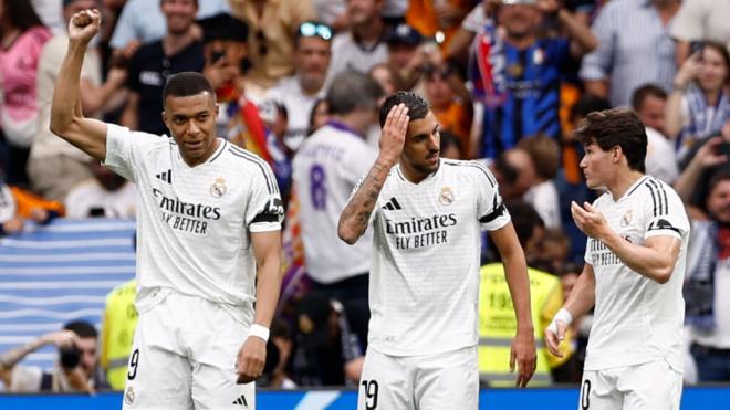 Kylian Mbappé celebra un gol en el Bernabéu (Cordon Press)