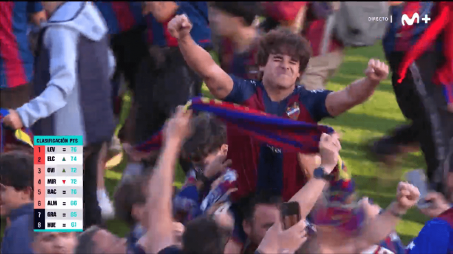 Carlos Álvarez se emociona tras marcar el golazo de la victoria en el Burgos-Levante.