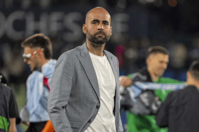 Claudio Giráldez en el Coliseum (Foto: LaLiga).