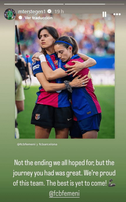 Historia de Ter Stegen en Instagram