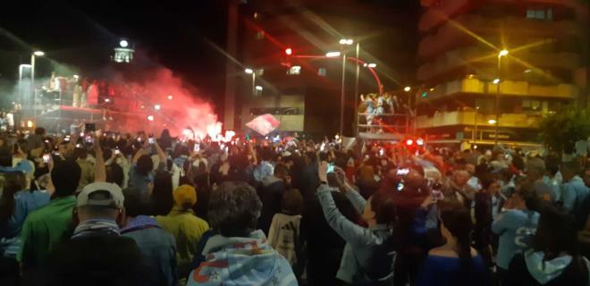 La afición del Celta, en Praza América.