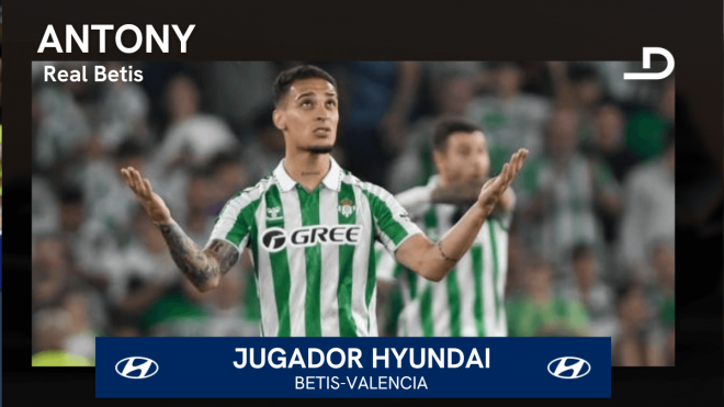 Antony, Jugador Hyundai del Betis - Valencia.