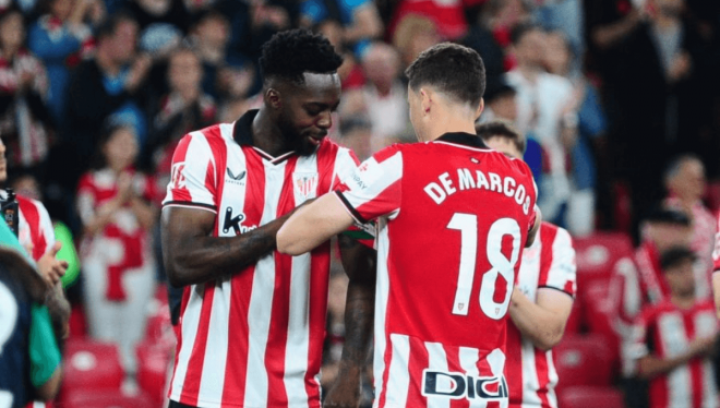 Óscar de Marcos cede el brazalete de capitán a Iñaki Williams (Foto: LaLiga).