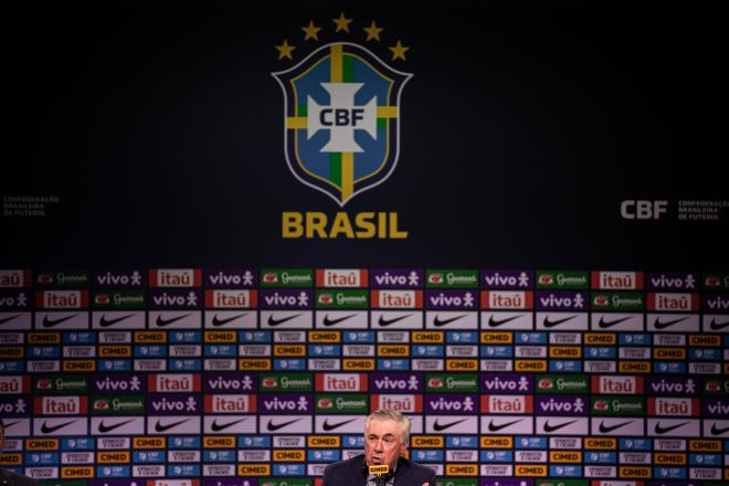 Carlo Ancelotti en la rueda de prensa con Brasil (Cordon Press)
