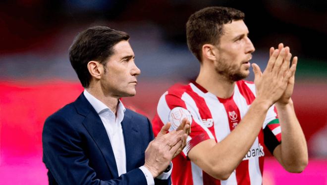Marcelino García y Óscar de Marcos, juntos en el Athletic (Foto: Instagram).