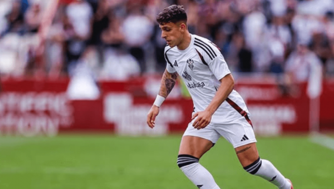 Juan María Alcedo, durante un partido con el Albacete (Foto: Instagram).