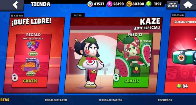 La oferta y recompensas de Kaze en su acceso anticipado de Brawl Stars