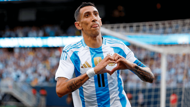 Ángel di María celebra un gol con Argentina (Foto: Cordon Press).