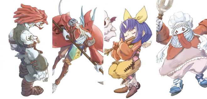 Las cuatro reinterpretaciones de Amarant, Freija, Eiko y Quina en Final Fantasy IX.