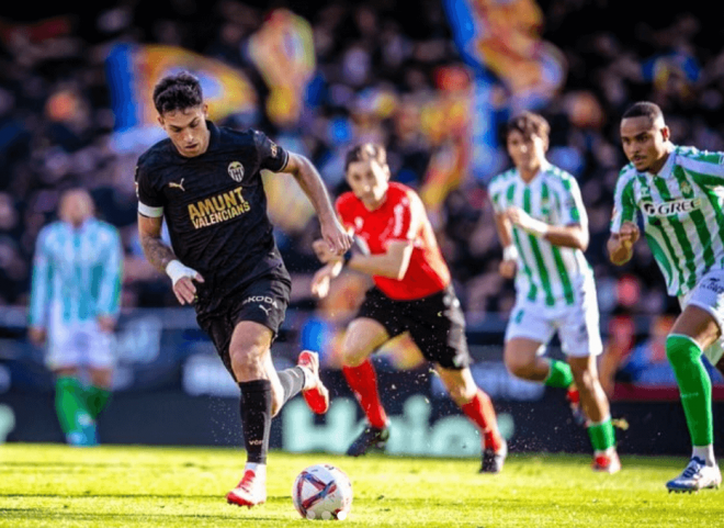 Hugo Duro ante el Real Betis esta temporada