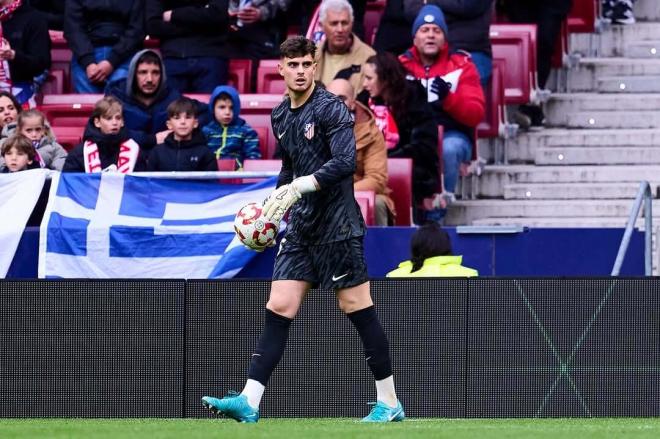 Salvador Esquivel, en un partido del Atleti B (Instagram @s_esquivell)