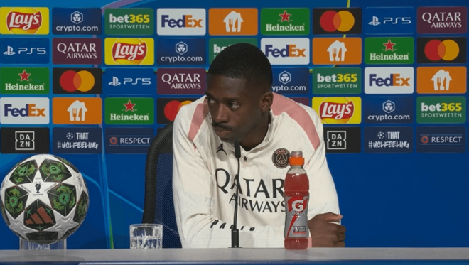 Ousmane Dembélé en la rueda de prensa previa a la final de la Champions