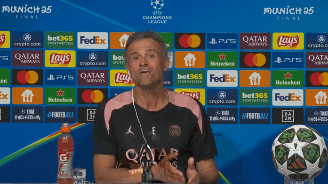Luis Enrique, en rueda de prensa antes de la final de la Champions