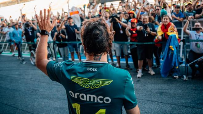 Fernando Alonso, durante el Gran Premio de Montmeló (Foto: Aston Martin).