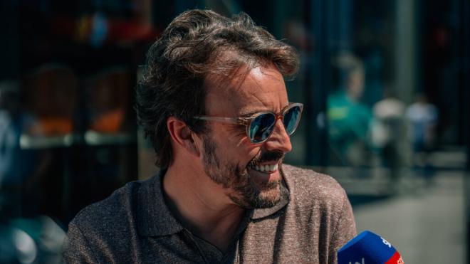 Fernando Alonso, durante el Gran Premio de Montmeló (Foto: Aston Martin).