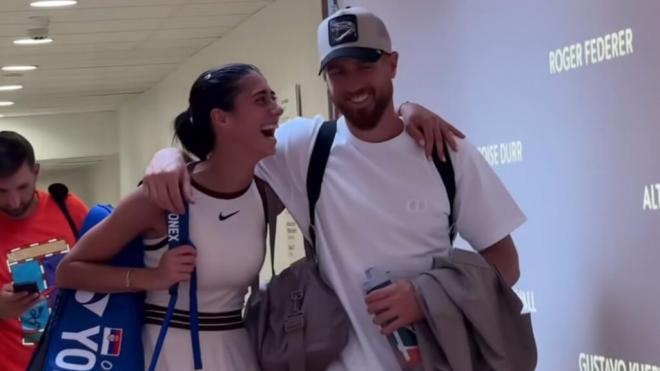 Jan Oblak y Olga Danilovic, en Roland Garros (Instagram)